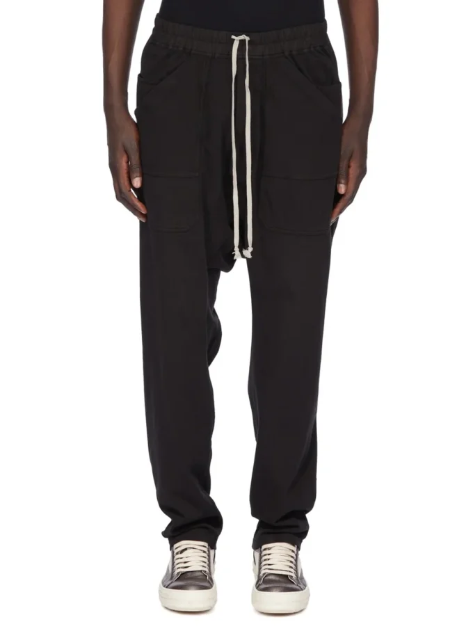 DRKSHDW FW25 CONCORDIANS CLASSIC CARGO DRAWSTRING IN BLACK COMPACT HEAVY JERSEY DU02E7370RIG-09 DRKSHDW FW25 CONCORDIANS CLASSIC CARGO DRAWSTRING IN BLACK COMPACT HEAVY JERSEY DU02E7370RIG-09