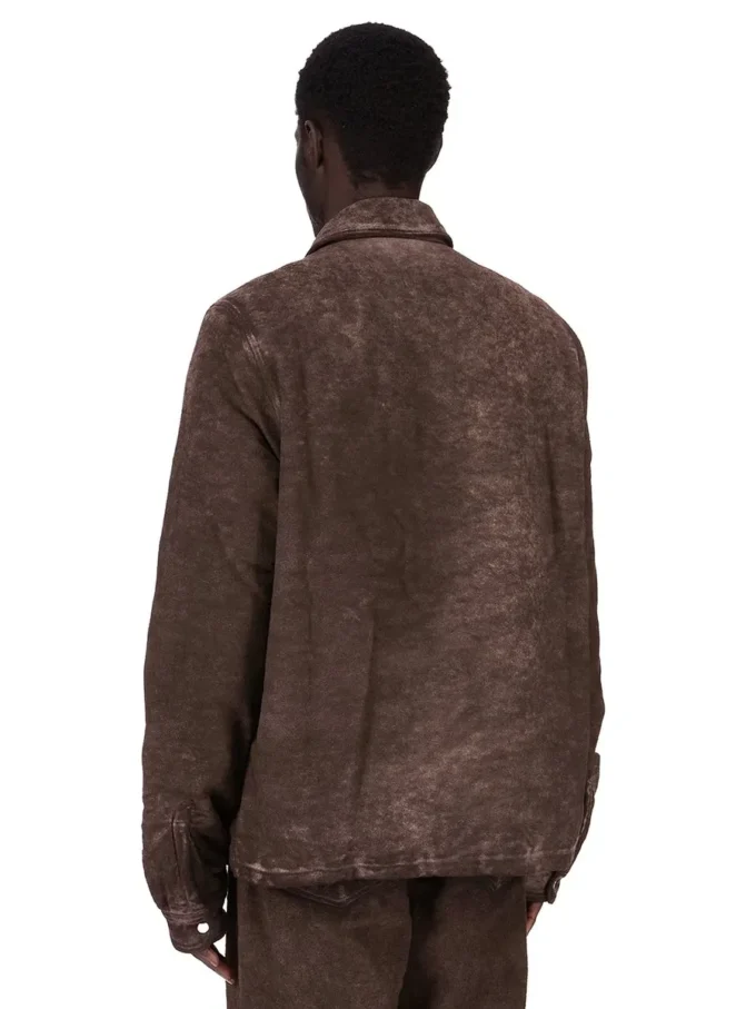 DRKSHDW FW25 CONCORDIANS CONCEALED ZIPFRONT JKT IN DRKDUST BRUSHED COTTON. DU02E7775BMO-78 DRKSHDW FW25 CONCORDIANS CONCEALED ZIPFRONT JKT IN DRKDUST BRUSHED COTTON. DU02E7775BMO-78