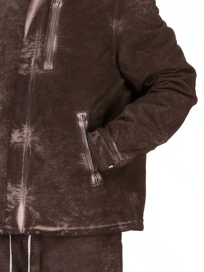 DRKSHDW FW25 CONCORDIANS CONCEALED ZIPFRONT JKT IN DRKDUST BRUSHED COTTON. DU02E7775BMO-78 DRKSHDW FW25 CONCORDIANS CONCEALED ZIPFRONT JKT IN DRKDUST BRUSHED COTTON. DU02E7775BMO-78