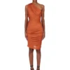 RICK OWENS FW25 CONCORDIANS AMIRA DRESS IN ORANGE SATIN VISCOSE JERSEY. LI02E3526JVS-153 RICK OWENS FW25 CONCORDIANS AMIRA DRESS IN ORANGE SATIN VISCOSE JERSEY. LI02E3526JVS-153