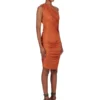 RICK OWENS FW25 CONCORDIANS AMIRA DRESS IN ORANGE SATIN VISCOSE JERSEY. LI02E3526JVS-153 RICK OWENS FW25 CONCORDIANS AMIRA DRESS IN ORANGE SATIN VISCOSE JERSEY. LI02E3526JVS-153