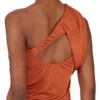 RICK OWENS FW25 CONCORDIANS AMIRA DRESS IN ORANGE SATIN VISCOSE JERSEY. LI02E3526JVS-153 RICK OWENS FW25 CONCORDIANS AMIRA DRESS IN ORANGE SATIN VISCOSE JERSEY. LI02E3526JVS-153