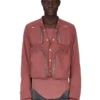 RICK OWENS FW25 CONCORDIANS CARGO JKT IN ROSEWOOD MATTE NYLON. RU02E1762MT-13