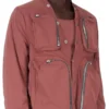 RICK OWENS FW25 CONCORDIANS CARGO JKT IN ROSEWOOD MATTE NYLON. RU02E1762MT-13