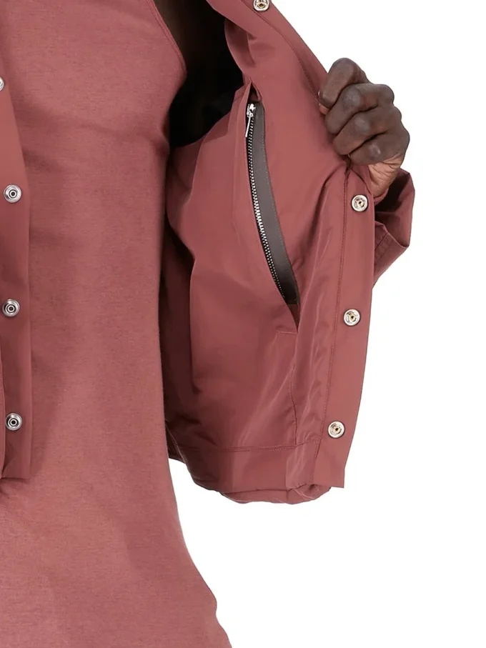 RICK OWENS FW25 CONCORDIANS CARGO JKT IN ROSEWOOD MATTE NYLON. RU02E1762MT-13