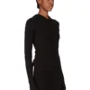 RICK OWENS FW25 CONCORDIANS CROPPED HOODED RIB LS T IN BLACK RAININO RIB JERSEY. RP02E4210RJR-09 RICK OWENS FW25 CONCORDIANS CROPPED HOODED RIB LS T IN BLACK RAININO RIB JERSEY. RP02E4210RJR-09