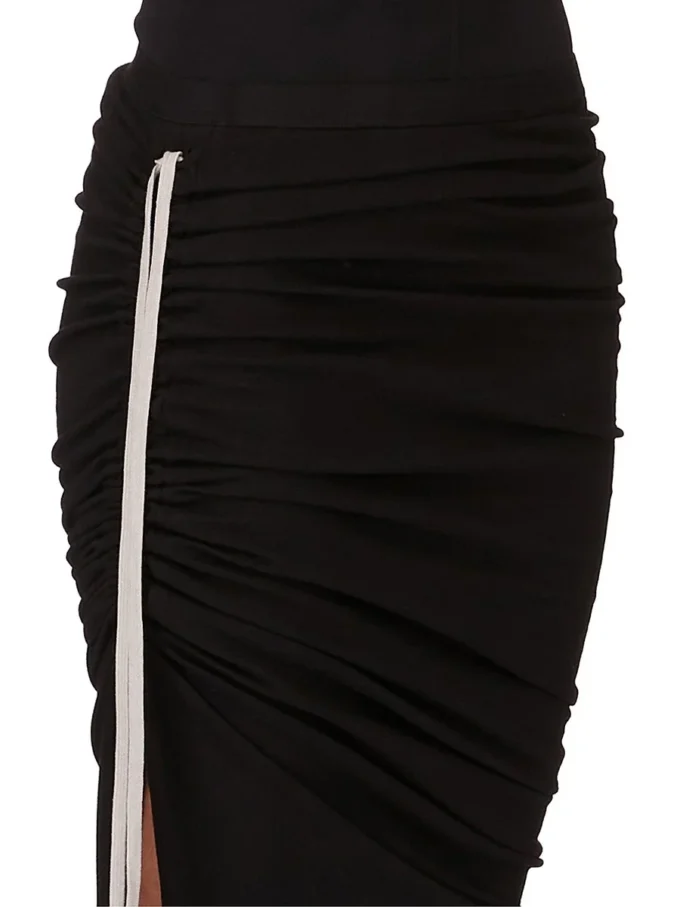 RICK OWENS FW25 CONCORDIANS EDFU SKIRT IN BLACK DOUBLE BRUSHED JERSEY DS02E7337JDB-09 RICK OWENS FW25 CONCORDIANS EDFU SKIRT IN BLACK DOUBLE BRUSHED JERSEY DS02E7337JDB-09