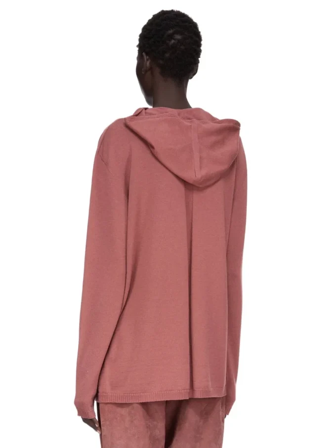 RICK OWENS FW25 CONCORDIANS OVERSIZED HOODIE IN ROSEWOOD LIGHTWEIGHT RASATO KNIT. RP02E4613M-13 RICK OWENS FW25 CONCORDIANS OVERSIZED HOODIE IN ROSEWOOD LIGHTWEIGHT RASATO KNIT. RP02E4613M-13