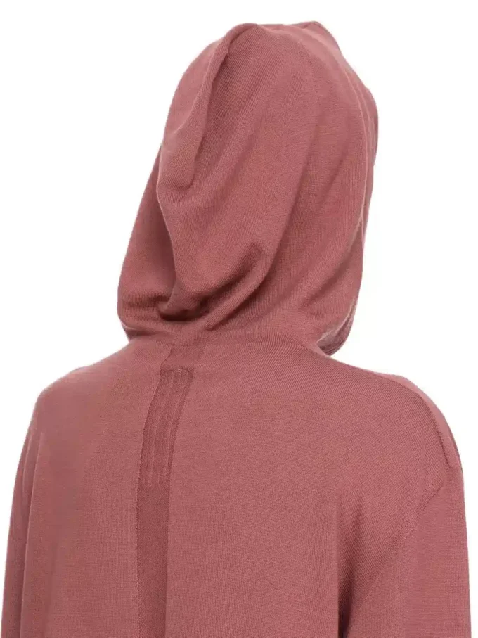 RICK OWENS FW25 CONCORDIANS OVERSIZED HOODIE IN ROSEWOOD LIGHTWEIGHT RASATO KNIT. RP02E4613M-13 RICK OWENS FW25 CONCORDIANS OVERSIZED HOODIE IN ROSEWOOD LIGHTWEIGHT RASATO KNIT. RP02E4613M-13