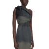 RICK OWENS FW25 CONCORDIANS TWIST DRESS IN DRKDUST DEGRADE SLUB STRETCH DENIM. RP02E4521SDKDEG-78D