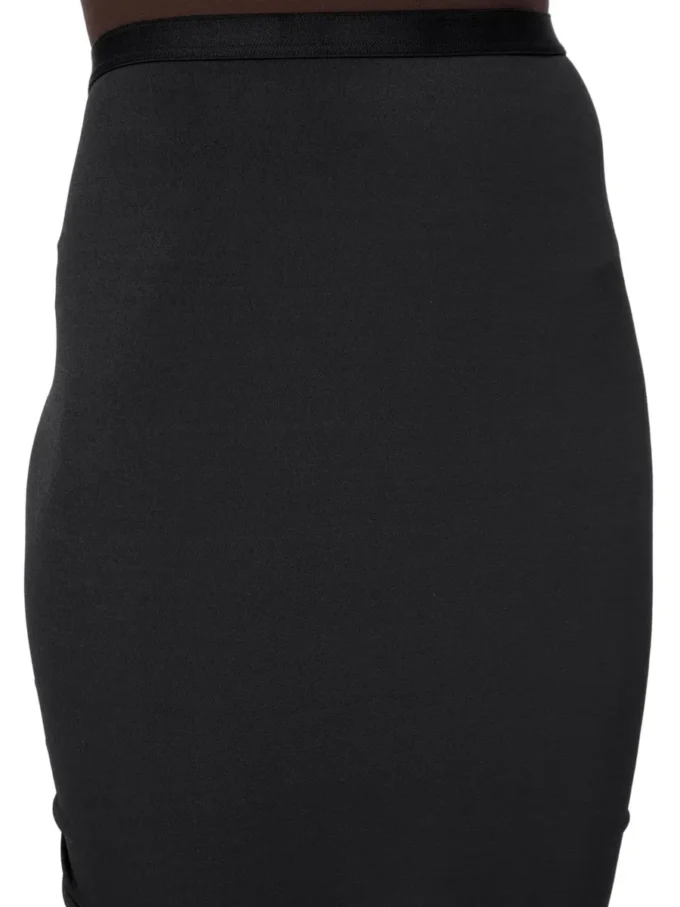 RICK OWENS LILIES FW25 CONCORDIANS EVA SKIRT IN BLACK VISCOSE CREPE JERSEY LI02E3316CVI-09 RICK OWENS LILIES FW25 CONCORDIANS EVA SKIRT IN BLACK VISCOSE CREPE JERSEY LI02E3316CVI-09